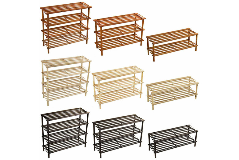 Wooden Shoe Rack in 3 Sizes and 3 Colours | Wowcher Wooden Shoe Rack in 3 Sizes and 3 Colours | Wowcher
