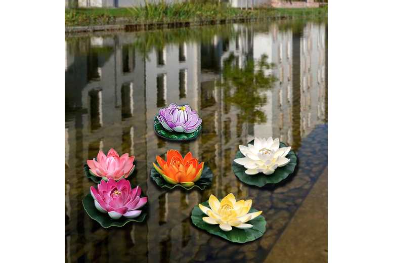 Charming Artificial Floating Lotus Flowers – Tranquil Water Decor | Wowcher