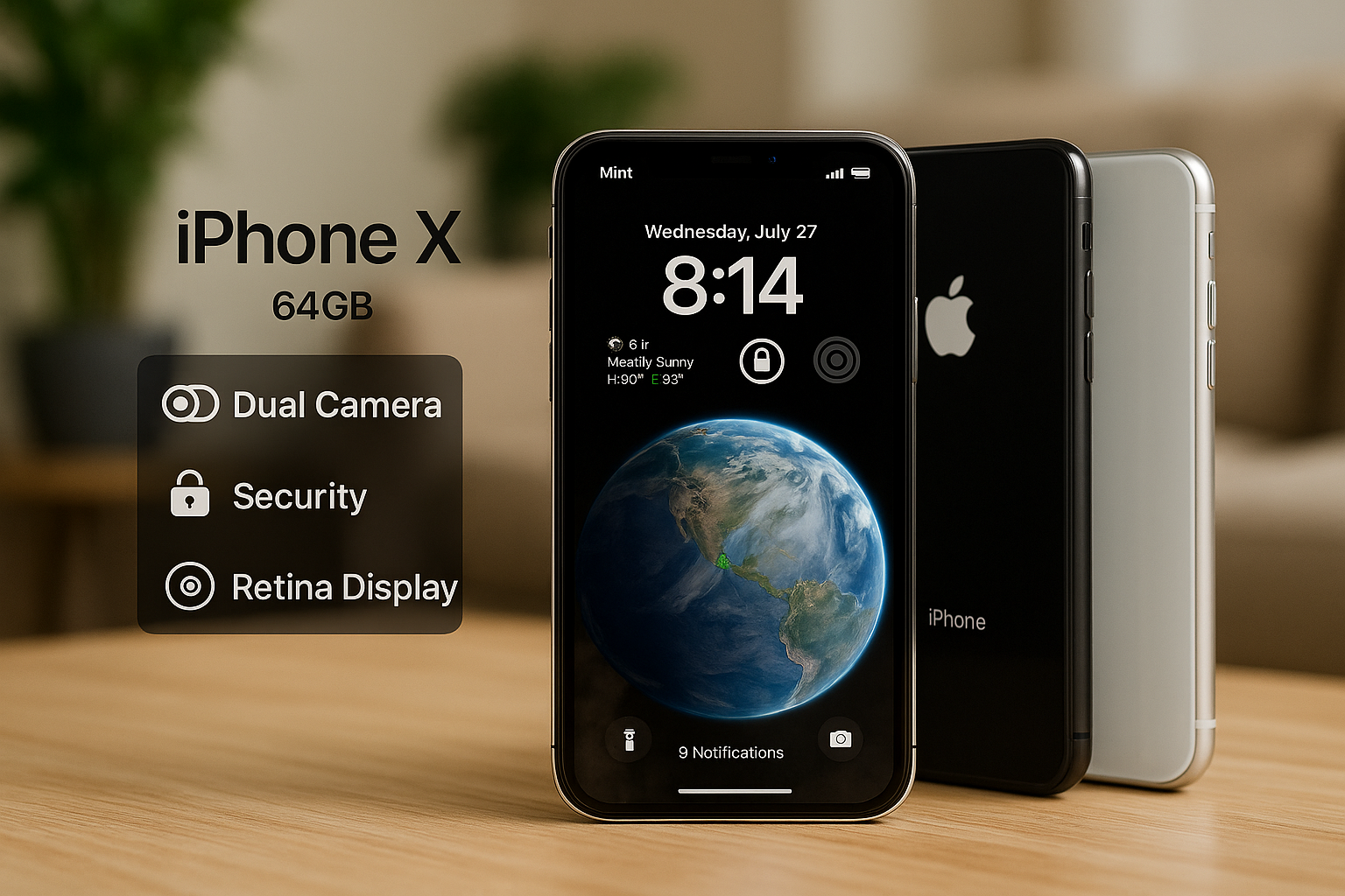 Apple - iPhone X  うーばーちゃ Apple iPhone X - 256 GB - Silver (AT&T)-*MULTIPLE REPAIRS