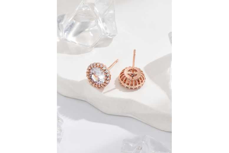 Clear Crystal Round Stud Earrings – Elegant & Timeless | Wowcher