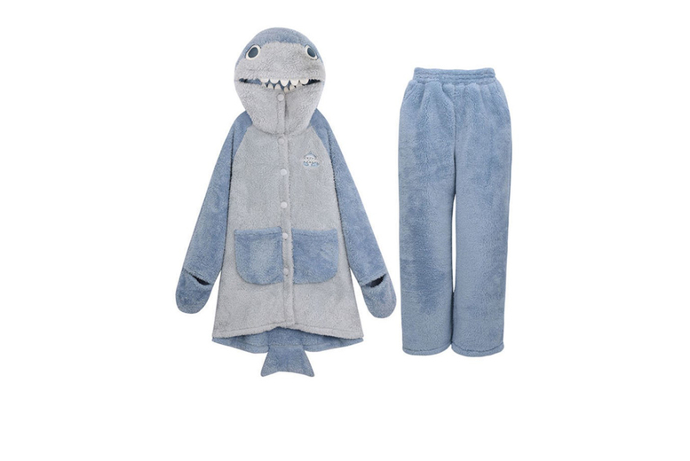 Snuggle Worthy Shark Kids Pyjamas & Robe – Soft Cotton Blend, Fun Shark Design, Unisex, Ages S-XL | Wowcher