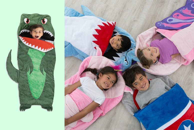 Cute Animal Shaped Kids Sleeping Bag – Shark, Dino or Butterfly