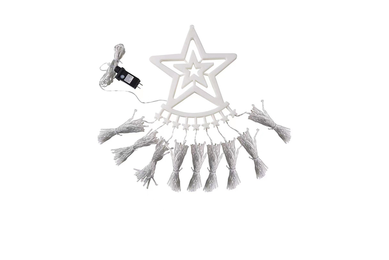 350 LED Solar Christmas Star Waterfall Lights – Outdoor & Indoor Festive Decoration, 3.5m, Multi-Colour | Wowcher 350 LED Solar Christmas Star Waterfall Lights – Outdoor & Indoor Festive Decoration, 3.5m, Multi-Colour | Wowcher