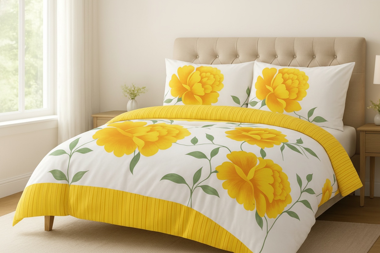 Floral Polycotton Duvet Cover Set - Soft, Breathable, Machine Washable Bedding in Multiple Sizes & Colours | Wowcher