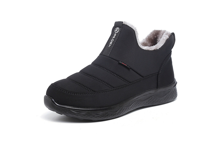 Unisex Black Unisex Faux Fur Lined Ankle Boots – Warm Winter Casuals, Anti-Slip Sole | Wowcher Unisex Black Unisex Faux Fur Lined Ankle Boots – Warm Winter Casuals, Anti-Slip Sole | Wowcher