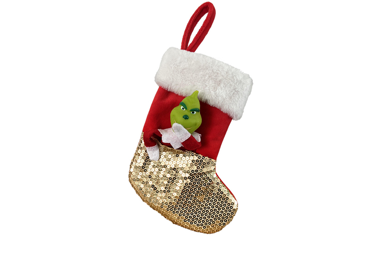 Cartoon  Sequin Christmas Stocking in 2 Colours | Wowcher