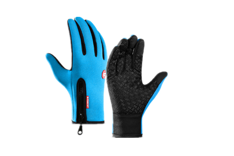 Unisex L / BLUE: A pair of touch screen waterproof thermal gloves | Wowcher