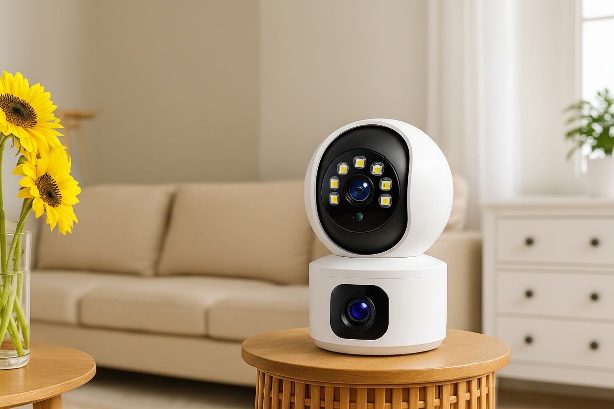 360° Dual Lens Indoor Wireless Security Camera - 3MP Wi-Fi, with 32GB Card Option | Wowcher