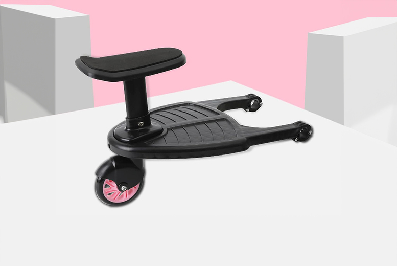 Baby Stroller Auxiliary Pedal with Seat, Pink | Wowcher