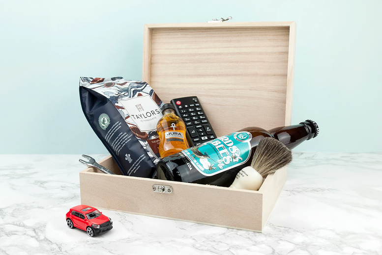 Personalised Wooden New Dad Survival Box – Custom Keepsake Christmas Gift | Wowcher
