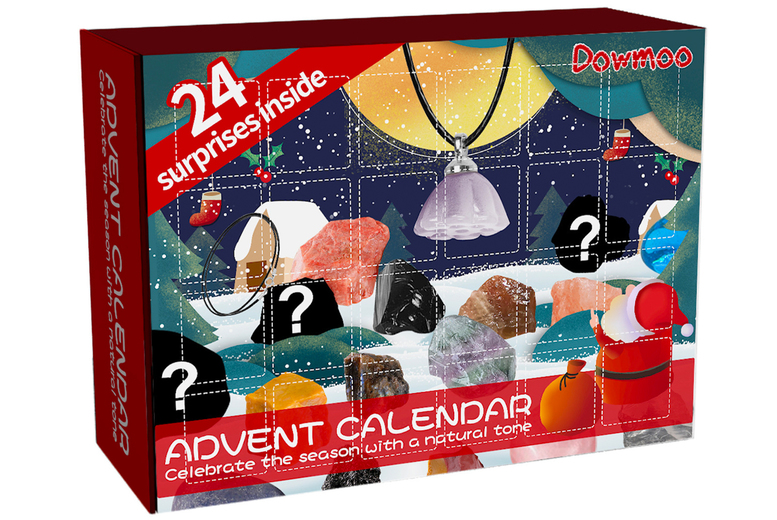 Christmas Crystals Advent Calendar – 24-Day Gemstone & Mineral Set for Kids & Adults | Wowcher