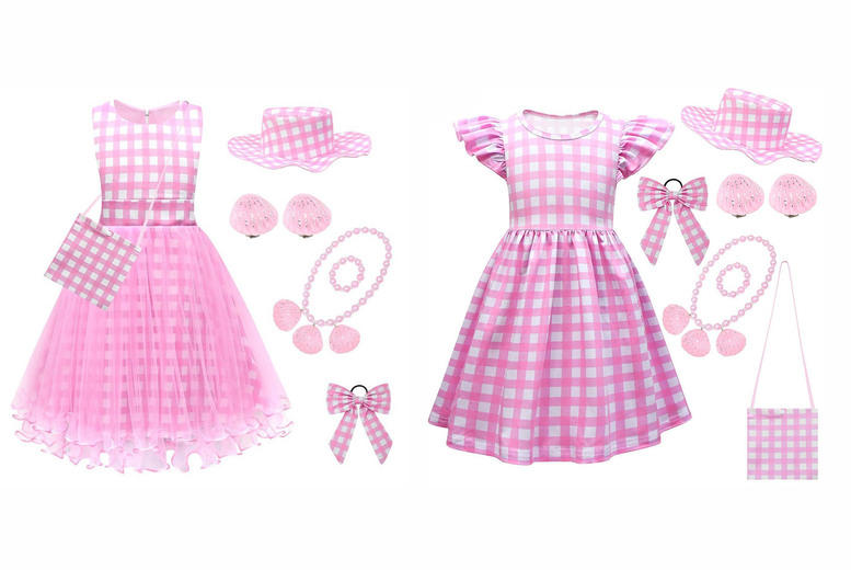 Cartoon  Pink Chequered Outfit in 2 Options and 6 Sizes | Wowcher