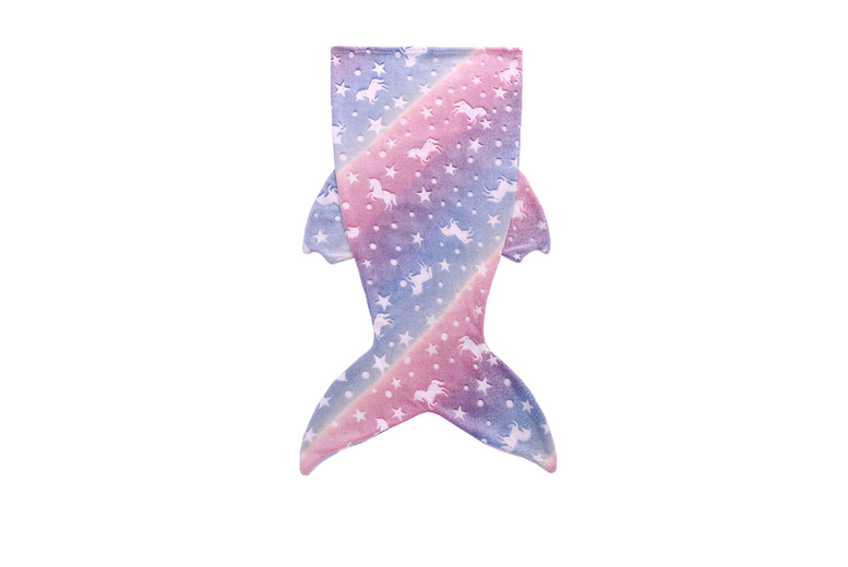 Kids Glow-in-the-Dark Fleece Mermaid Tail Blanket – Soft Flannel, Fun Designs, Ages 3-6 | Wowcher