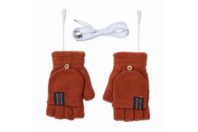 Unisex COFFEE: A USB Electric Double Sided Heated Gloves in 5 Colours | Wowcher