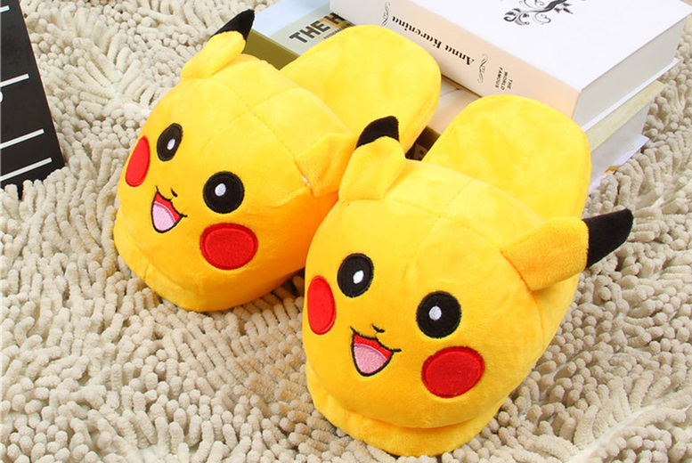 Unisex PIKACHU: A pair of Pokemon- warm slippers | Wowcher