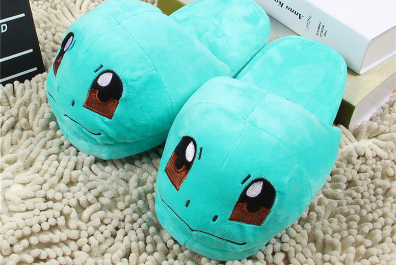 Unisex SQUIRTLE: A pair of Pokemon- warm slippers | Wowcher