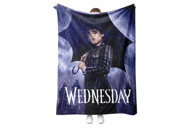Wednesday Addams Kids Flannel Blanket – 100% Soft Flannel, Unisex, 3 Sizes, Machine Washable | Wowcher