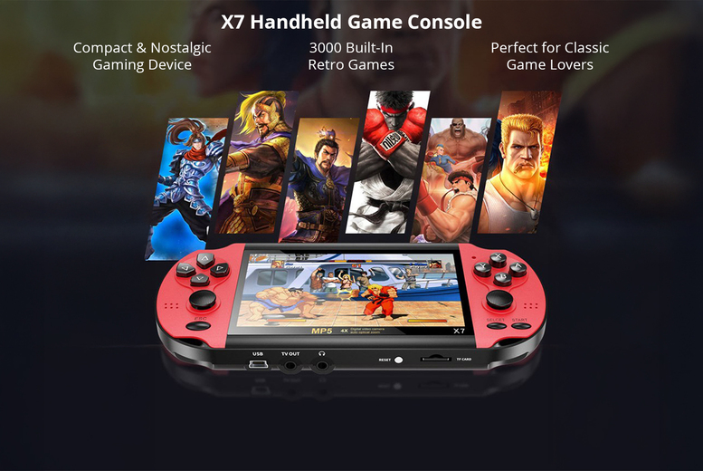Handheld Spielkonsole Spiele MP4 4,3" X7 Kinder Video Retro Game Consoles Player