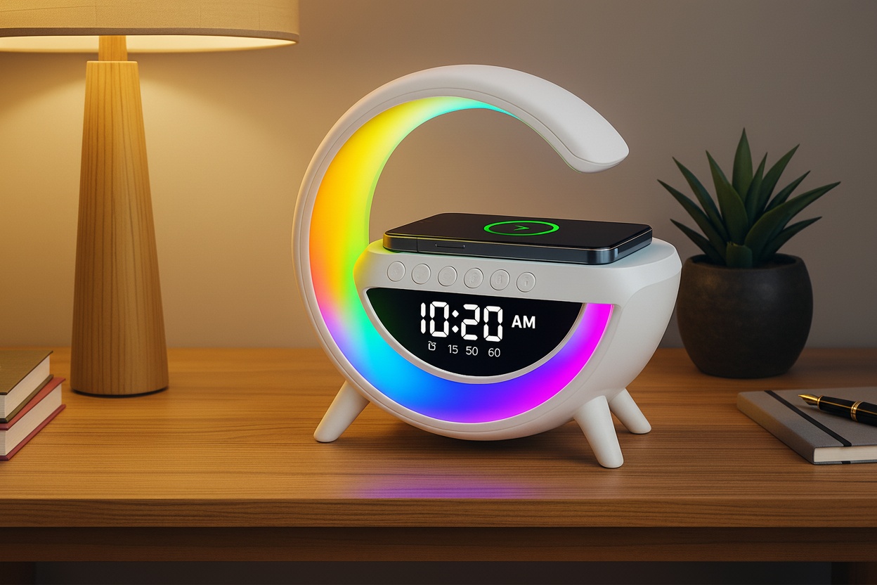 Wireless Charging Bluetooth Desk Lamp - Versatile Ambience! | Wowcher