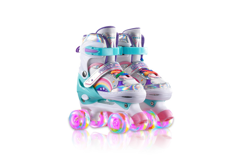 ‘Grow with You’ Adjustable Rainbow LED Roller Skates! | Wowcher