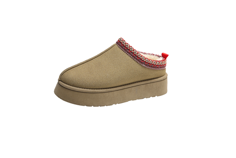 Unisex UK 3 / KHAKI: An   cosy platform footwear | Wowcher
