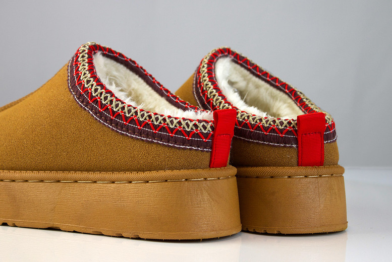 Unisex UK 6.5 / CHESTNUT: An   cosy platform footwear | Wowcher