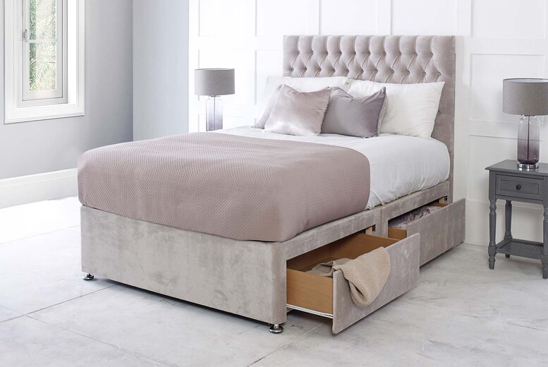 Chesterfield Divan Bed Set including mattress and storage options! | Wowcher Chesterfield Divan Bed Set including mattress and storage options! | Wowcher