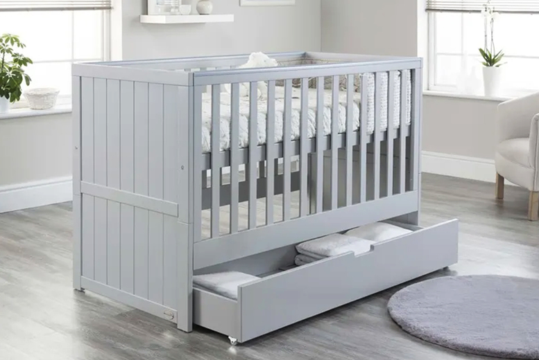 Modern Style Baby Cot Bed with Drawer at LivingSocial