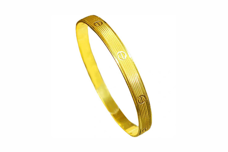 Gold-Plated Stainless Steel Copper Bracelet – Available in 5 Sizes | Wowcher