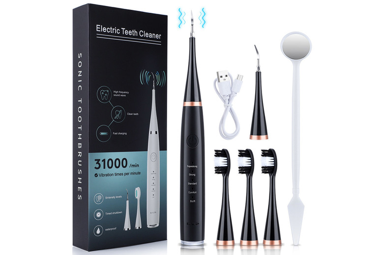 6-in-1 Electric Dental Calculus Remover & Teeth Cleaner – Sonic Toothbrush for Whitening & Plaque Removal (3 Colours) | Wowcher