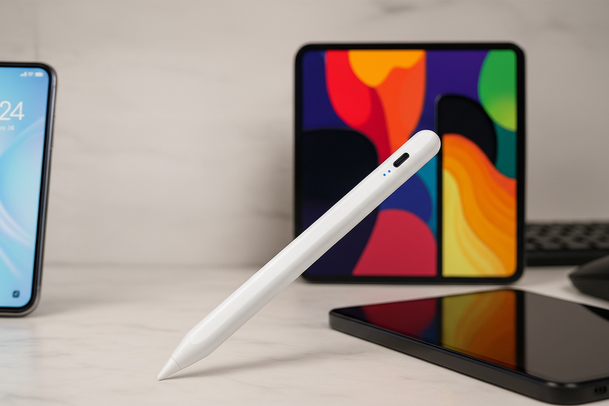 Universal Stylus Pen for Touchscreens - Fast Charging, Aluminium Alloy, Compatible with iPhone, Samsung, iPad, Android & Windows Devices | Wowcher