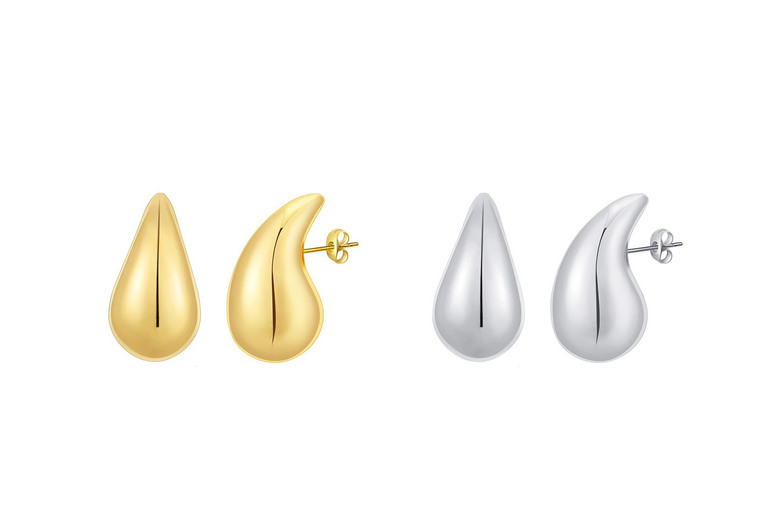 Large Gold or Silver Drop Earrings – Statement Chunky Dangles, Lightweight CCB, 30mm | Wowcher Large Gold or Silver Drop Earrings – Statement Chunky Dangles, Lightweight CCB, 30mm | Wowcher