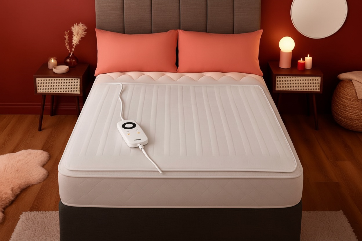 PRICE DROP! Luxury Fleece Electric Heated Under Blanket - 3 Heat Settings, Machine Washable, Multiple Sizes | Wowcher