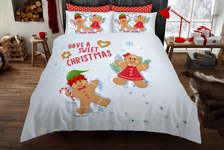 Luxury Christmas Polycotton Duvet Cover Set – Machine Washable, 3 Sizes, 11 Festive Designs | Wowcher