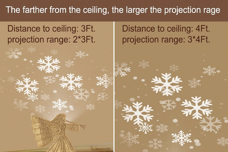 Angel Christmas Tree Topper with Rotating LED Snow Projector – 9.8″ – Silver or Gold – Festive Tree Decoration | Wowcher Angel Christmas Tree Topper with Rotating LED Snow Projector – 9.8″ – Silver or Gold – Festive Tree Decoration | Wowcher