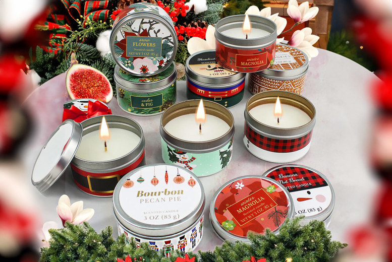 3 Pc Christmas Tin Candles Gift Set at LivingSocial