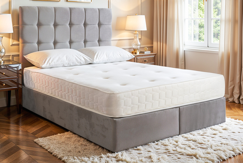 Grey Plush Velvet Ottoman Storage Bed with Headboard & Mattress Options | Wowcher Grey Plush Velvet Ottoman Storage Bed with Headboard & Mattress Options | Wowcher