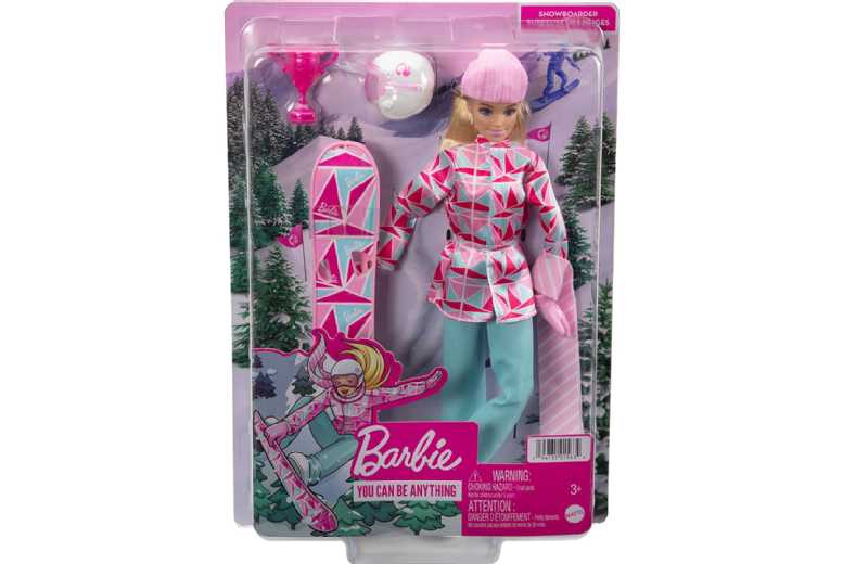 Barbie Snowboarder Posable 12″ Doll – Imaginative Winter Sports Toy, Ages 3+ | Wowcher