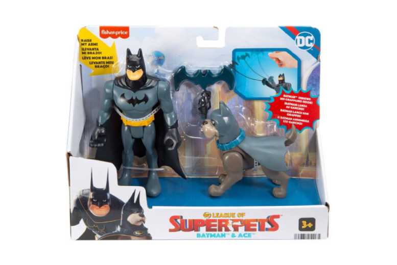 DC League of Super-Pets Batman & Ace Action Figure Set – Imaginative Superhero Toy for Ages 3+ | Wowcher