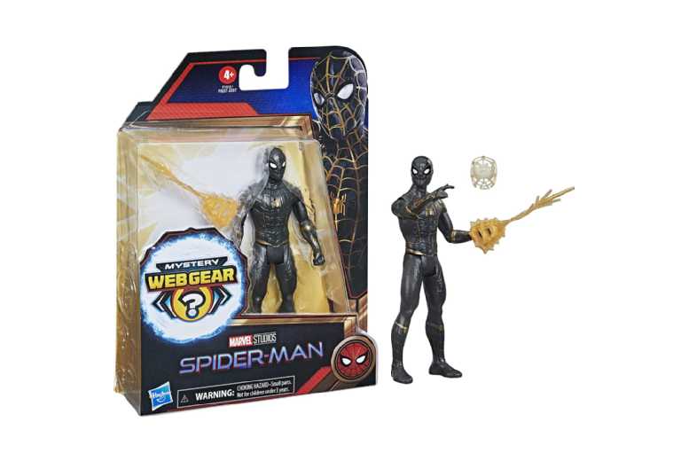 Spider-Man Mystery Web Black Suit Action Figure – Imaginative Play Toy, Ages 4+, Collectible Gift | Wowcher