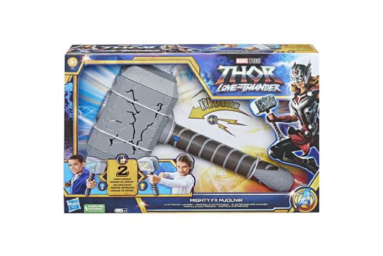 Marvel Thor Love & Thunder Mighty Hammer Toy – Battery-Operated Light & Sound, Ages 5+, Imaginative Superhero Play | Wowcher