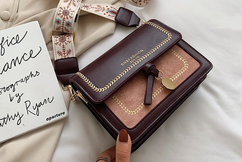 Unisex BURGANDY: A Stylish PU Leather Retro Cross Body Bag in 4 Colours | Wowcher