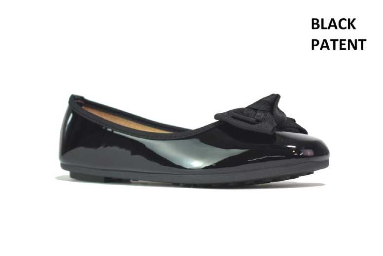 Black Women’s Cushioned Ballerina Flats – Lightweight Slip-On Pop Bow Shoes | Wowcher