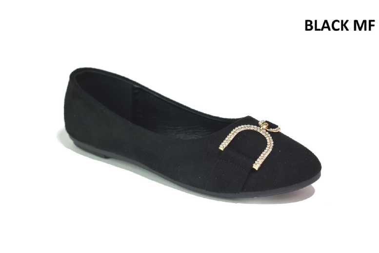 Black Women’s Chic Buckle Slip-On Ballerina Flats – Durable, Casual Comfort Shoes | Wowcher