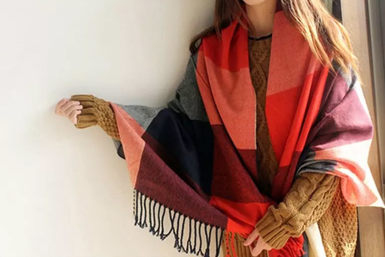 PINK: A Women's Oversized Checked Scarf | Wowcher