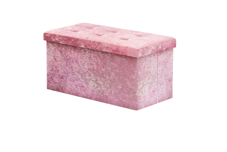 PRICE DROP! Double Velvet Ottoman Storage Box in 6 Colour Options | Wowcher