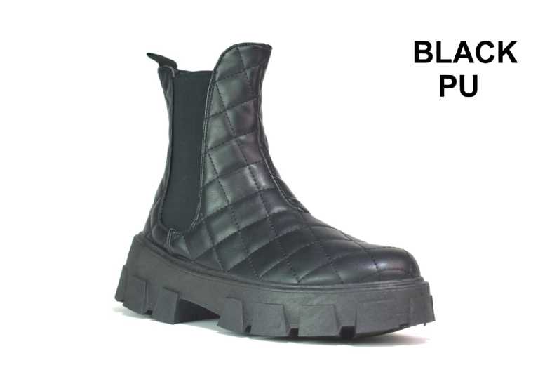 Black Women’s Faux Leather Slip-On Chelsea Ankle Boots – Lightweight, Durable, Everyday Casual Footwear | Wowcher