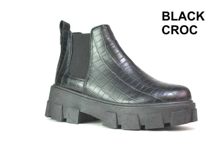 Unisex LBO-8960 [Black Croc PU, EU 36] | Wowcher