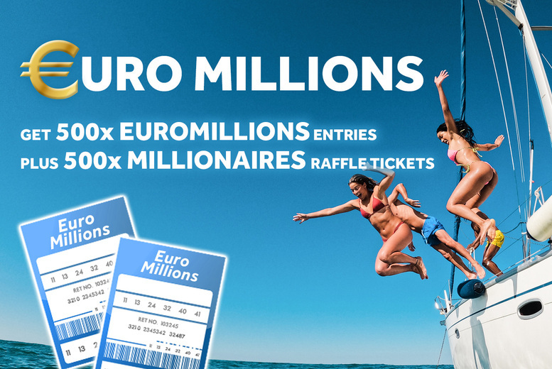 500 EuroMillions Lines & 500 Millionaires Raffle Tickets – £86M Jackpot | Wowcher