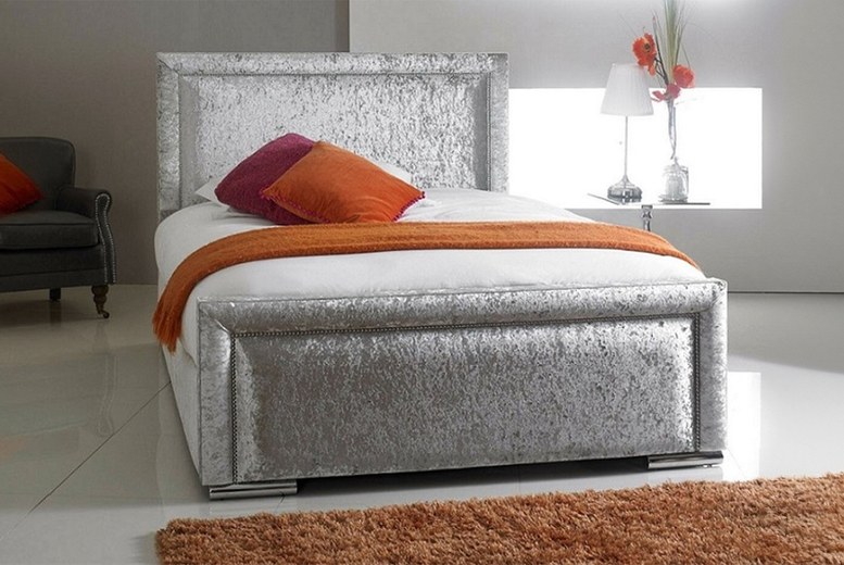 Elegant Silver Mia Bed Frame & Mattress Options | Wowcher Elegant Silver Mia Bed Frame & Mattress Options | Wowcher